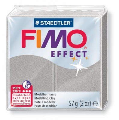 Gyurma, 57 g, égethető, FIMO "Effect", ezüst